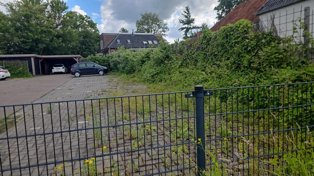 Verwijderen van onkruid op een bedrijfsterrein