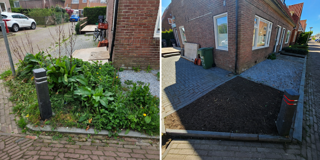 Verwijderen van onkruid door Tuinonderhoud Grou